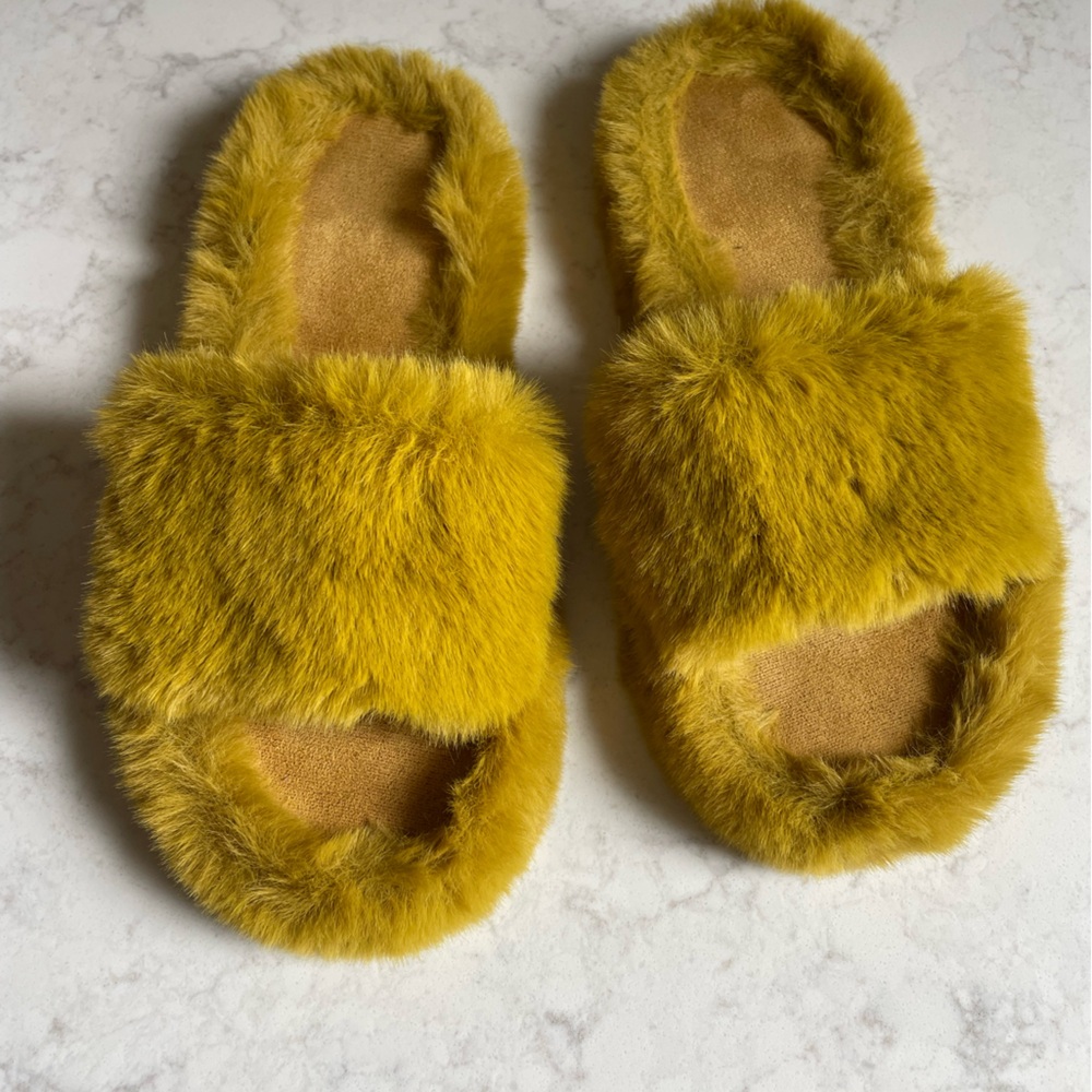 Fuzzy Green Slippers